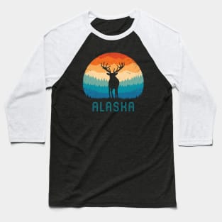 Alaska Retro Deer Baseball T-Shirt